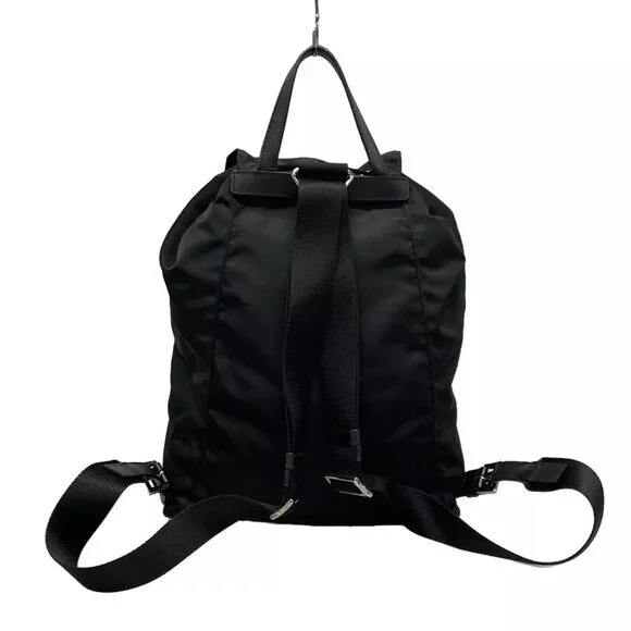 Auth PRADA - Black Nylon Leather Backpack - Picture 3 of 14